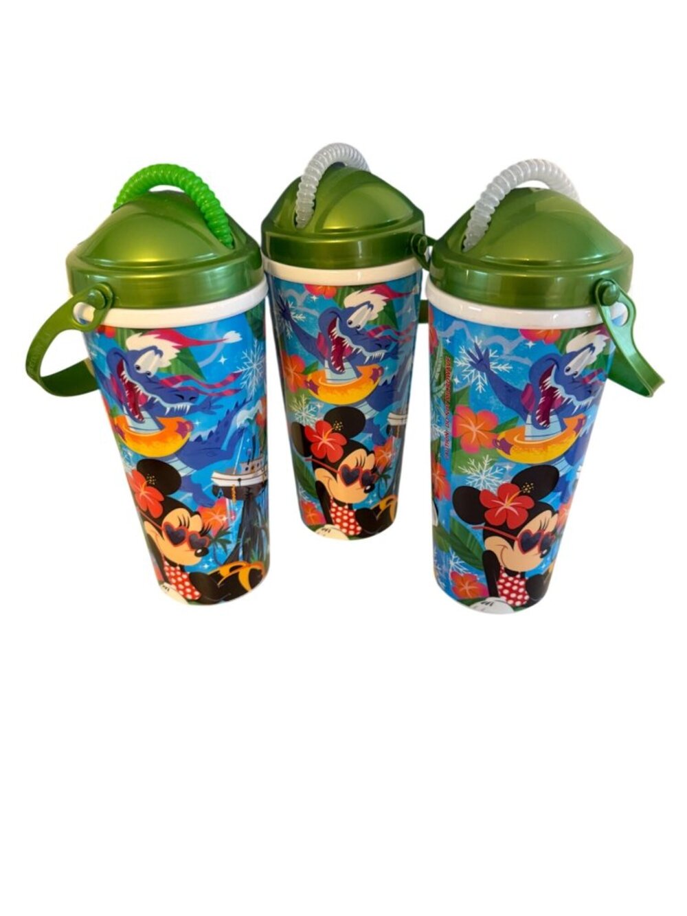 Disney Whirley DrinkWorks Minnie Mouse Holiday Reusable Straw Cups with Handles